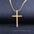 Glaze Minimaliste en acier inoxydable Ball Chain Sweater Croix en or Crucifix Collier